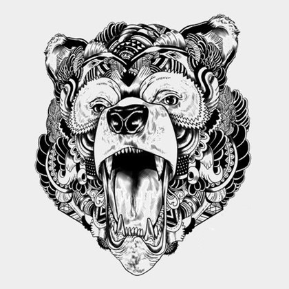 Временная татуировка - Медведь